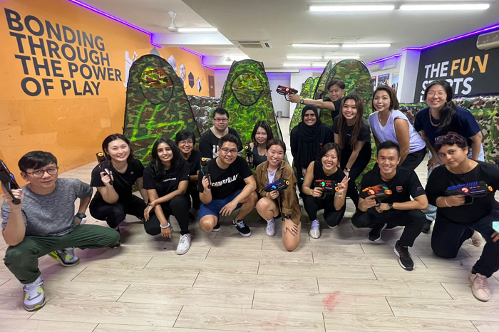 Margaret and her colleagues went for laser tag as part of team bonding activities.
