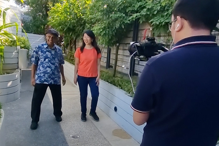 Margaret acting in Republic Polytechnic's students film project