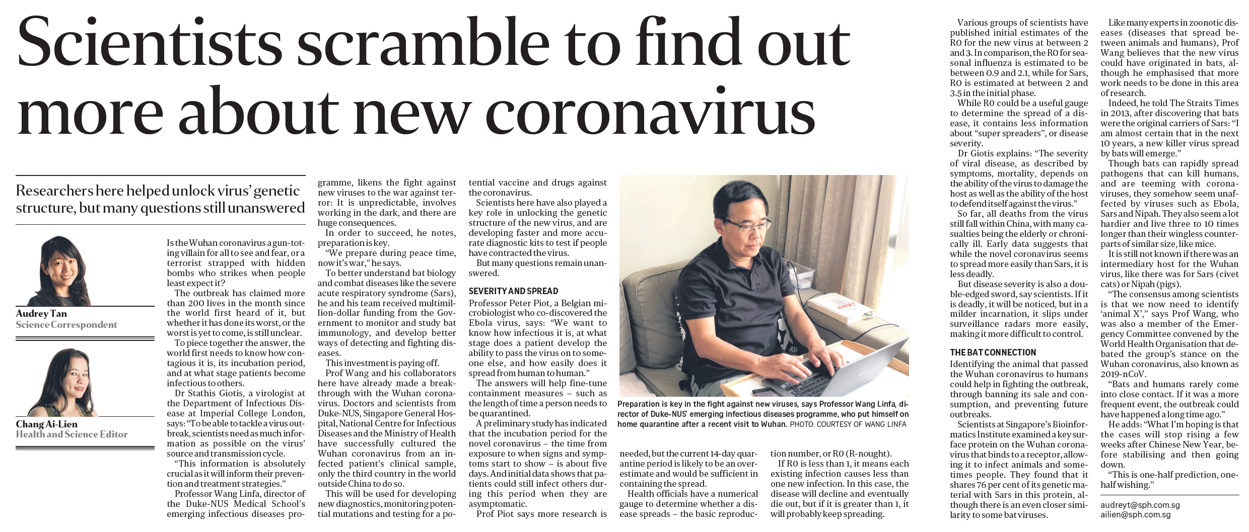 SunTimes, 2 Feb 2020, pB6 - Scientists scramble to find out more about new coronavirus