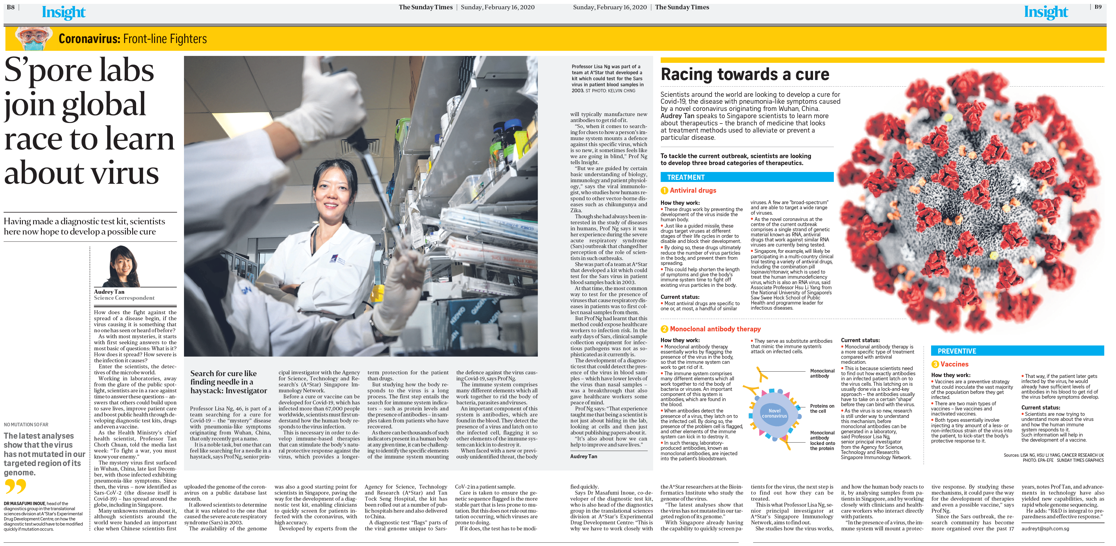 S'pore labs join global race to learn about virus (The Sunday Times, 16 Feb 2020, pB8-9)