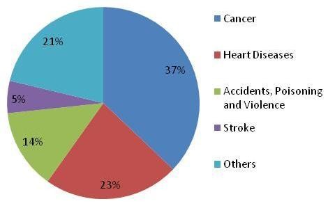 Top causes of deaths for adult aged 15-59 years in 2009